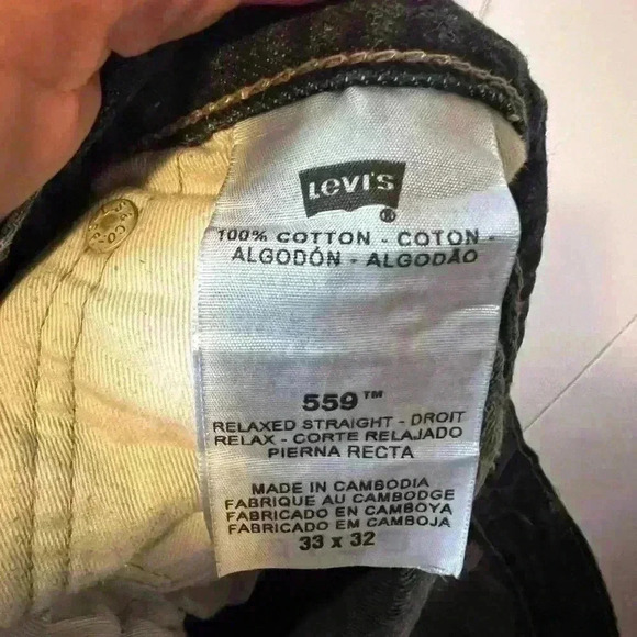 LEVI LEVIS 559 RELAXED STRAIGHT MEN'S JEANS SIZE 33 X 32 RED BLANK TAB - Picture 6 of 6